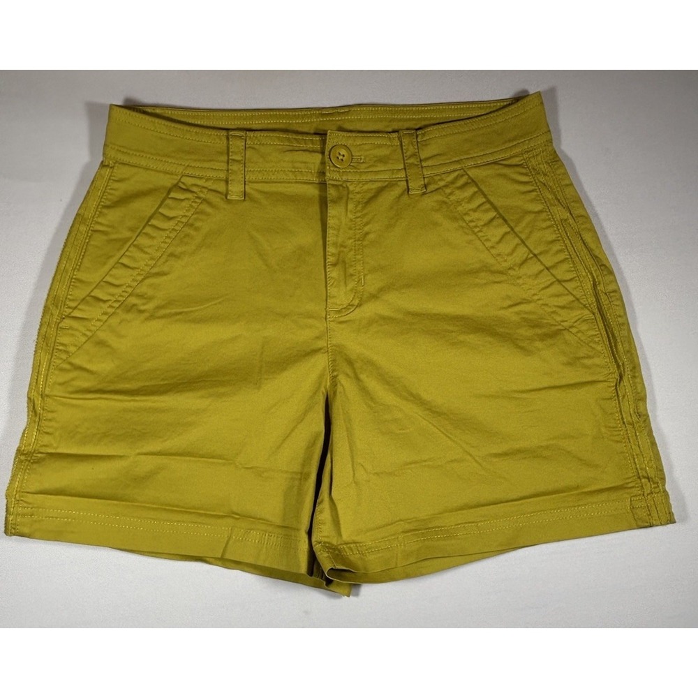 Eddie Bauer Hiking Shorts Womens 4 Yellow Gorpcore Outdoor Trail Utility